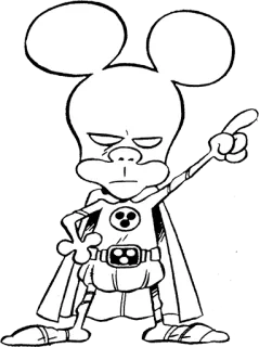 ☝ Dibujos animados, Orejas de ratón, Capa, Superhéroe, Símbolo, Personaje telegram sticker
