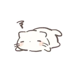 😔 kat, schattig, slaperig, dier, cartoon, kitten, huisdier, lui telegram sticker