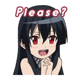 🙏 Please? anime, cute, pleading, request, eyes, girl telegram sticker