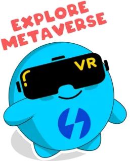 😎 EXPLORE METAVERSE 元宇宙, VR, 科技, 虚拟现实, 卡通, 数字, 头像 telegram sticker