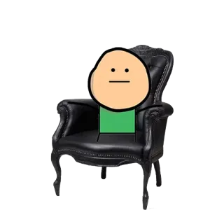 😶 棒人間, 椅子, 漫画, ミニマル, キャラクター, シンプル, 座る telegram sticker