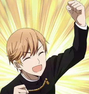 🥳 Anime, Charakter, lächelnd, glücklich, Feier telegram sticker
