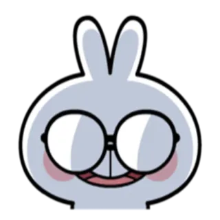 🤓 Hase, Häschen, Brille, süß, Cartoon, Tier telegram sticker