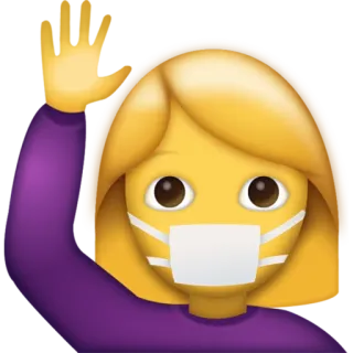 🙋‍♀️ Emoji, Wanita, Masker, Pandemi, Kesehatan, Sapaan, Lambaian whatsapp sticker