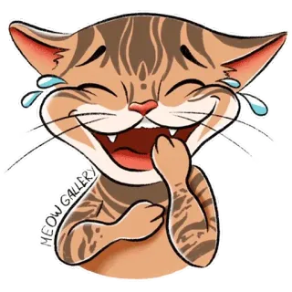 😂 MEOW GALLERY chat, rire, pleurer, joyeux, dessin animé, autocollant, miaou, galerie whatsapp sticker