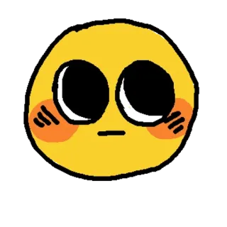 😐 emoji, cute, blush, yellow, digital art telegram sticker