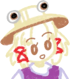 😮 Kartun, Gadis, Topi katak, Gambar telegram sticker