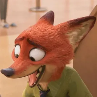 😂 Nick Wilde Zootopia raposa, desenho animado, animal, personagem, sorrindo, peludo telegram sticker