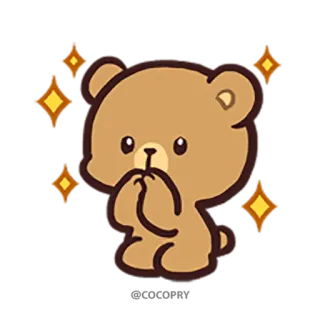 🥺 ours, mignon, paillettes, dessin animé, kawaii whatsapp sticker