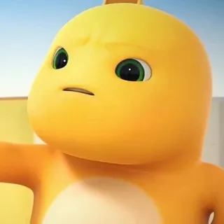 🗿 dinosaure, mignon, animé, jaune telegram sticker
