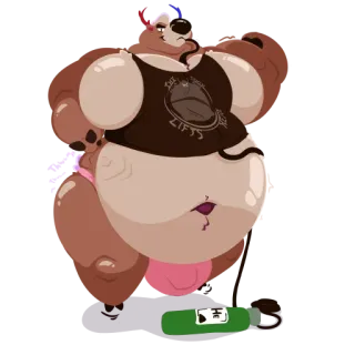 💪 The Bear Force Lifts Bär, Gewichtheben, Fell, Training, Anthropomorph telegram sticker