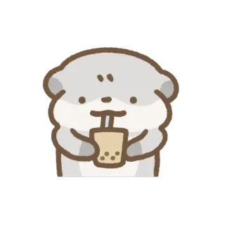 🧋 loutre, animal, mignon, boba, boisson, dessin animé whatsapp sticker