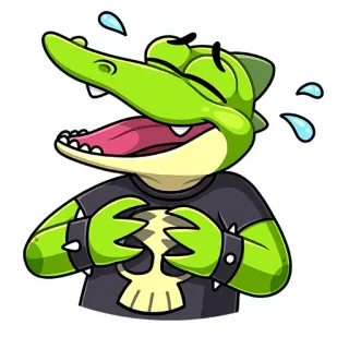 😂 crocodilo, desenho animado, adesivo, engraçado, rindo, emoticon, emoji, réptil telegram sticker