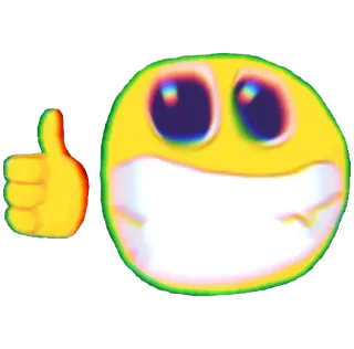 👍 Emoji, Giallo, Pollice in su, Mi piace, Approvazione, Positivo whatsapp sticker