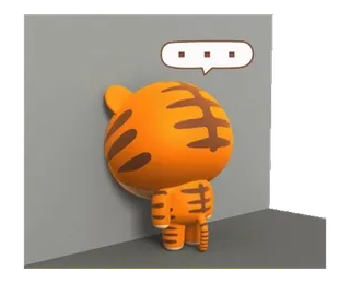 😢 老虎, 悲伤, 动物, 卡通, 贴纸, 可爱, 孤独 telegram sticker