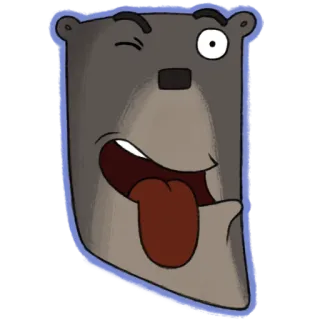 😜 animal, bear, cartoon, funny, tongue, winking telegram sticker