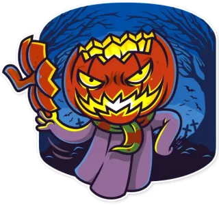 😈 halloween, bí ngô, rùng rợn, ma quái, đáng sợ, hoạt hình, quái vật telegram sticker