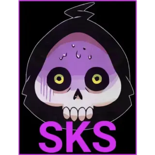 😨 SKS skull, cartoon, purple, sweat, fear, sticker telegram sticker