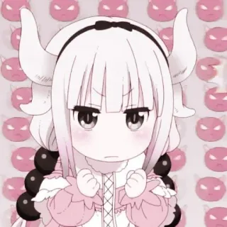 🎀 Kanna Kamui Miss Kobayashi's Dragon Maid Anime, Kanna Kamui, Dragon Maid, imut, stiker, kartun telegram sticker