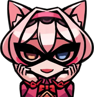 😸 cat, anime, mask, pink, cute whatsapp sticker