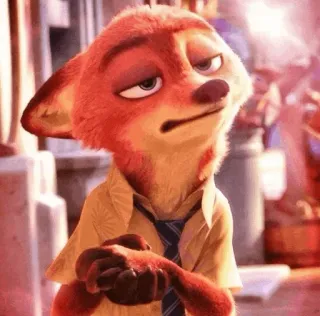 🦊 Nick Wilde Zootopia fuchs, disney, film, figur, animiert, wilde, nick telegram sticker