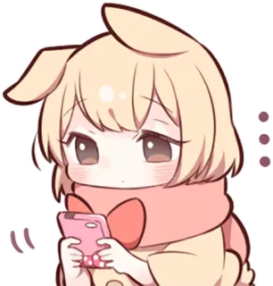 📱 귀여운, 애니메이션, 여자, 치비, 카와이, 만화 telegram sticker