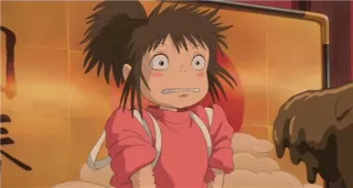 😱 Chihiro Ogino Spirited Away Anime, A Viagem de Chihiro, Chihiro, Ghibli, assustado whatsapp sticker