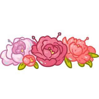 💞 flowers, floral, roses, garden, nature, blooming telegram sticker