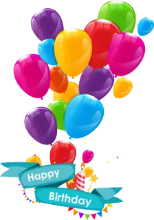 ❤️ Happy Birthday urodziny, balony, świętowanie, impreza, świąteczny telegram sticker