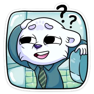 ❓ животное, мультфильм, вопросительный знак, неуверенный, смущенный, медведь telegram sticker