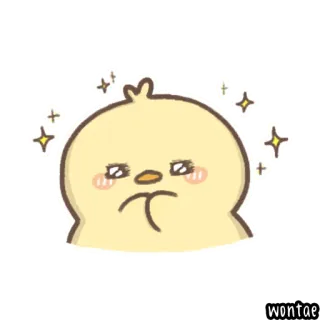 🐤 mignon, oiseau, animal, paillettes, wontae, autocollant telegram sticker