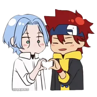 ❤️ @HAWKS Anime, Cartoon, Liebe, Freundschaft, LGBT telegram sticker