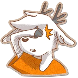 😒 олень, мультфильм, животное, милый, персонаж, рога telegram sticker