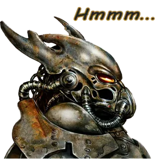 🤔 Hmmm... Armadura, Cyborg, Mecánico, Ciencia ficción, Futurista telegram sticker