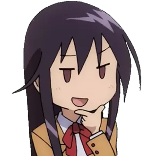😏 Anime, Chica, Uniforme escolar, Presumida, Pensando, Manga whatsapp sticker