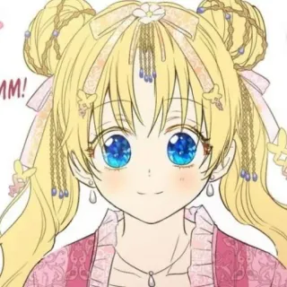 👑 MM! Anime, Fille, Mignon, Cheveux blonds telegram sticker