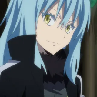 😏 Rimuru Tempest That Time I Got Reincarnated as a Slime Аниме, Исекай, Слизь, Фэнтези, Синие волосы telegram sticker