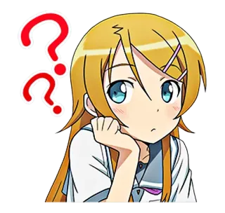 😕 アニメ, 女の子, 質問, 考え中, 困惑, 不安, 漫画 telegram sticker