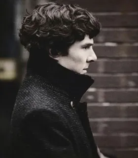 😪 Sherlock Holmes Sherlock Sherlock Holmes, Benedict Cumberbatch, detective, TV series, mystery, coat telegram sticker