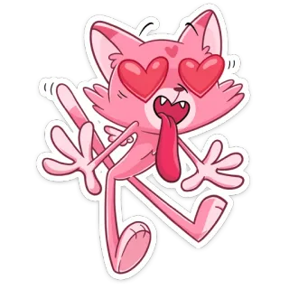 😍 gato, amor, coração, desenho animado, rosa, animal, adesivo telegram sticker