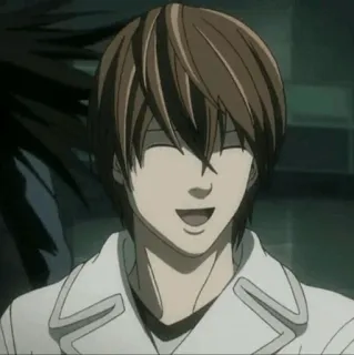 ⚖ Light Yagami Death Note anime, death note, light, yagami, sourire, joyeux telegram sticker