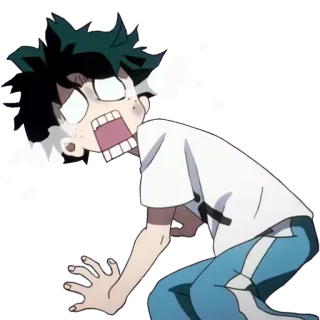 😭 Izuku Midoriya My Hero Academia Anime, My Hero Academia, MHA, Izuku Midoriya, Deku, Impactado, Asustado telegram sticker