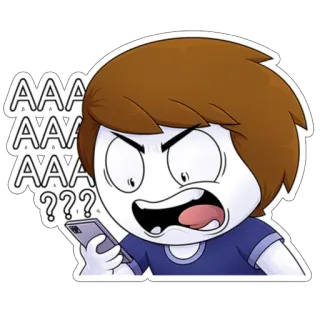 📞 ??? AAA AAA AAA enojado, molesto, dibujos animados, teléfono, frustrado whatsapp sticker