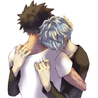 🖤 Аниме, Объятия, Мультфильм, Персонажи, Дружба, Нежность whatsapp sticker