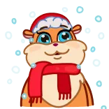 😋 chomik, święta, zima, szalik, czapka, śnieg telegram sticker