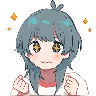 🤩 动漫, 漫画, 卡哇伊, 可爱, 闪亮, 快乐 whatsapp sticker
