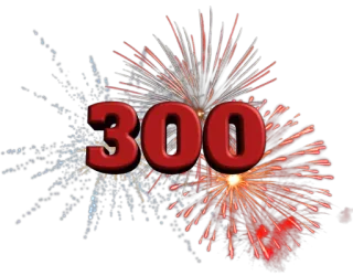 ❗ 300 fuegos artificiales, celebración, número, aniversario, fiesta telegram sticker