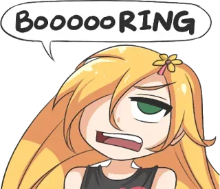 😩 BOOOOOORING bored, girl, cartoon, expression, anime telegram sticker