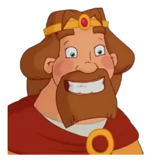 😁 왕, 만화, 왕관, 왕족, 미소 telegram sticker