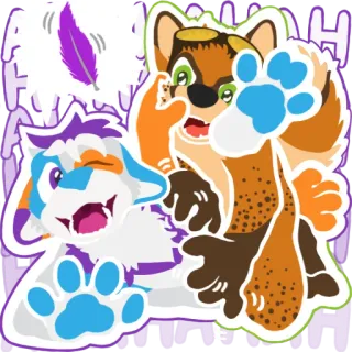 🤣 HAHAHA Fellwesen, Anthro, Tier, Niedlich, Pfote, Cartoon, Digitale Kunst telegram sticker